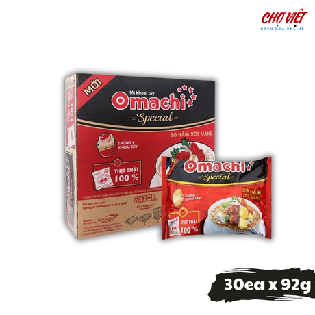 Mì Tôm Omachi Bò Hầm Xốt Vang - 92g (Thơm Ngon Đậm Đà)