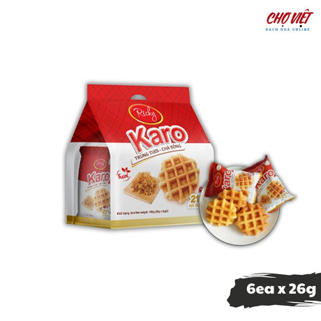Bánh Karo Trứng Tươi Chà Bông - Hộp 6 cái (26g mỗi cái) Chợ Việt K01