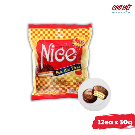 Bánh Nice Mềm Sô - cô - la 12 Cái (30g x 12) Chợ Việt K01