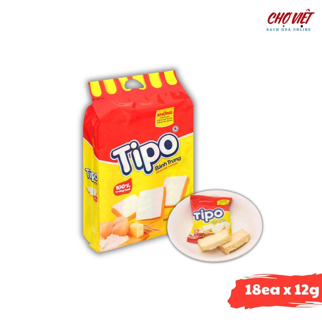 Bánh Trứng Tipo - Gói 18 cái x 12g Chợ Việt K01