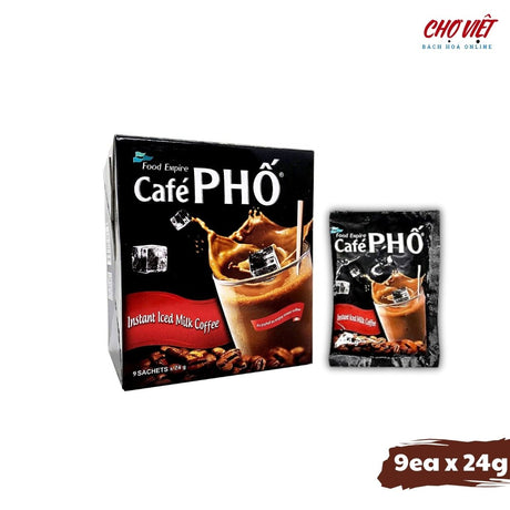 Cà Phê Phố – 9 Gói x 24g (Cà Phê Sữa Đá Hoà Tan) Chợ Việt K02
