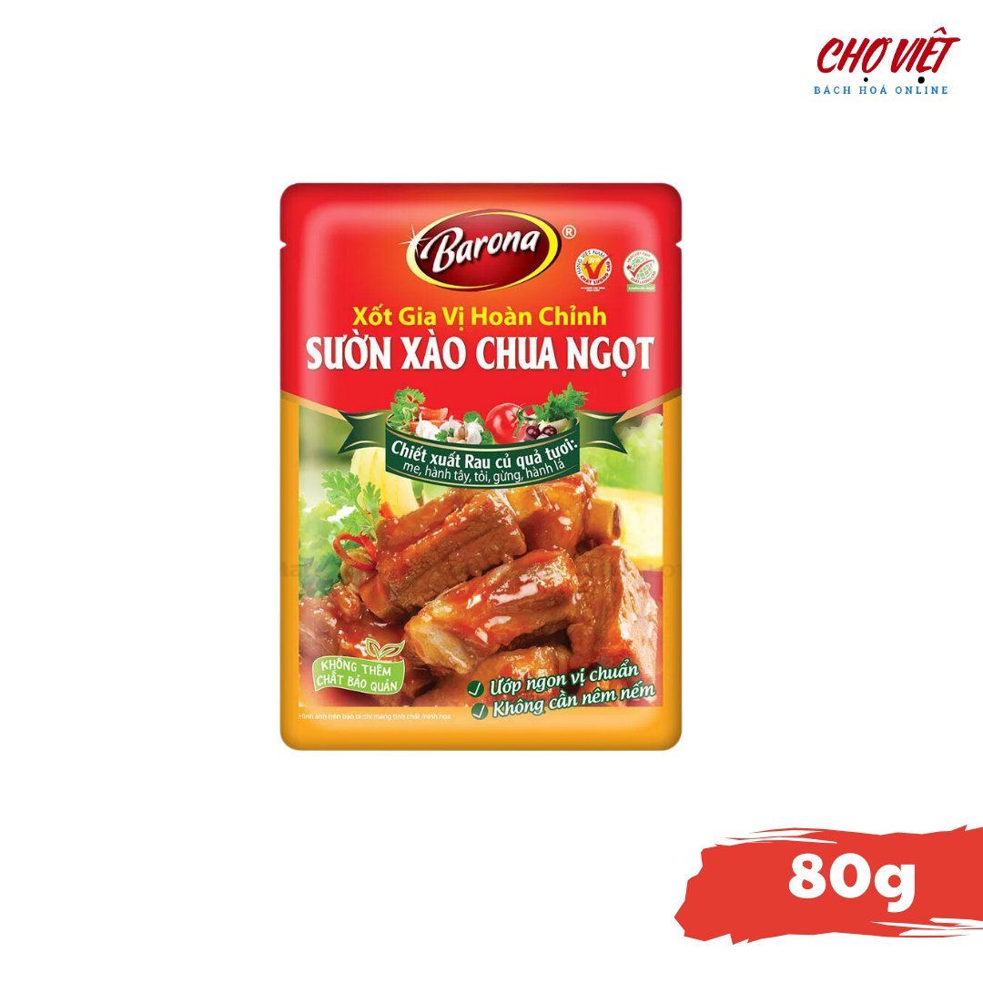 Gia Vị Sườn Xào Chua Ngọt - Đậm Đà Hương Vị Truyền Thống (80g) Chợ Việt