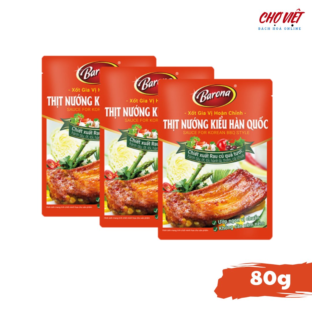 Gia Vị Thịt Nướng Kiểu Hàn Quốc - Hương Vị Truyền Thống (80g) Chợ Việt