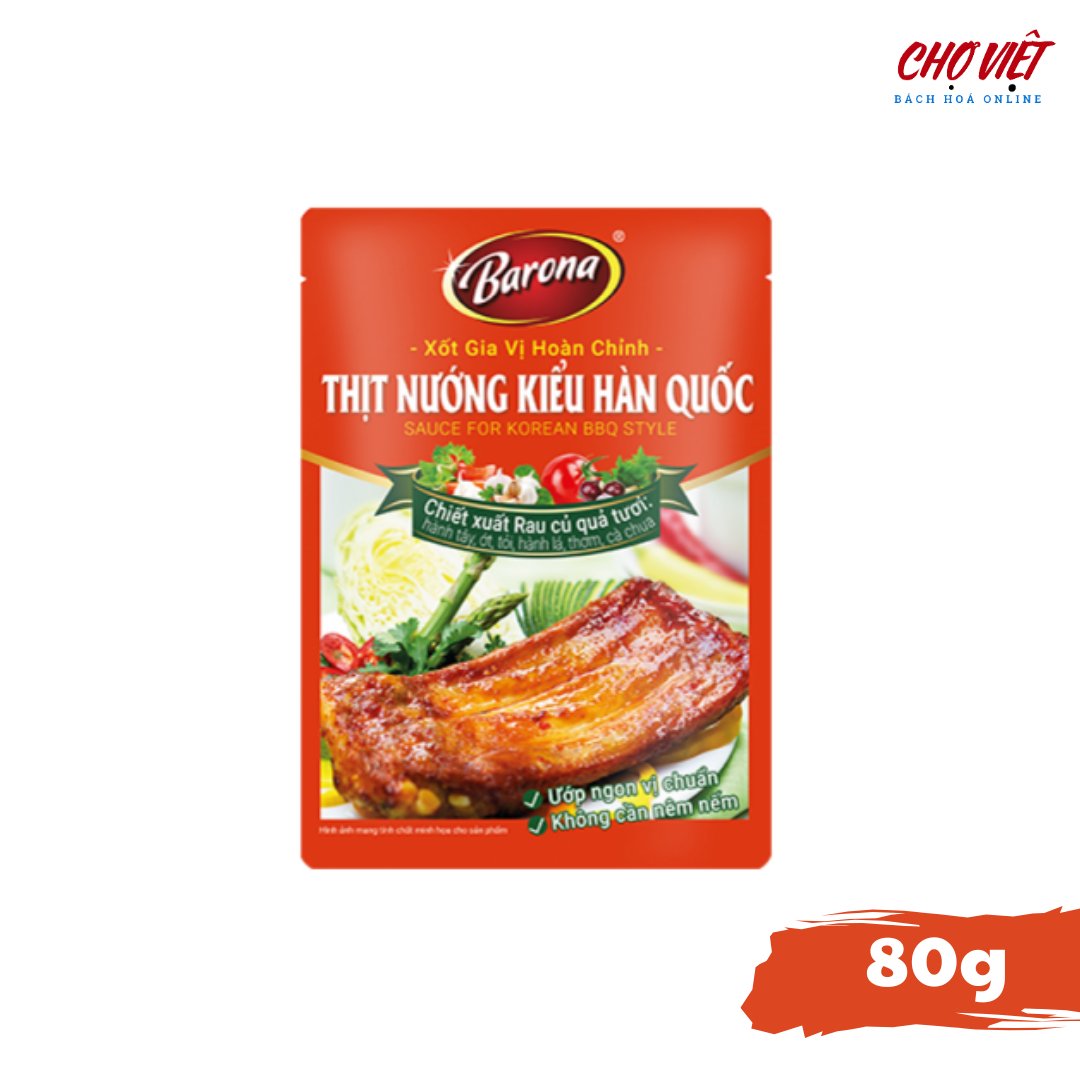 Gia Vị Thịt Nướng Kiểu Hàn Quốc - Hương Vị Truyền Thống (80g) Chợ Việt