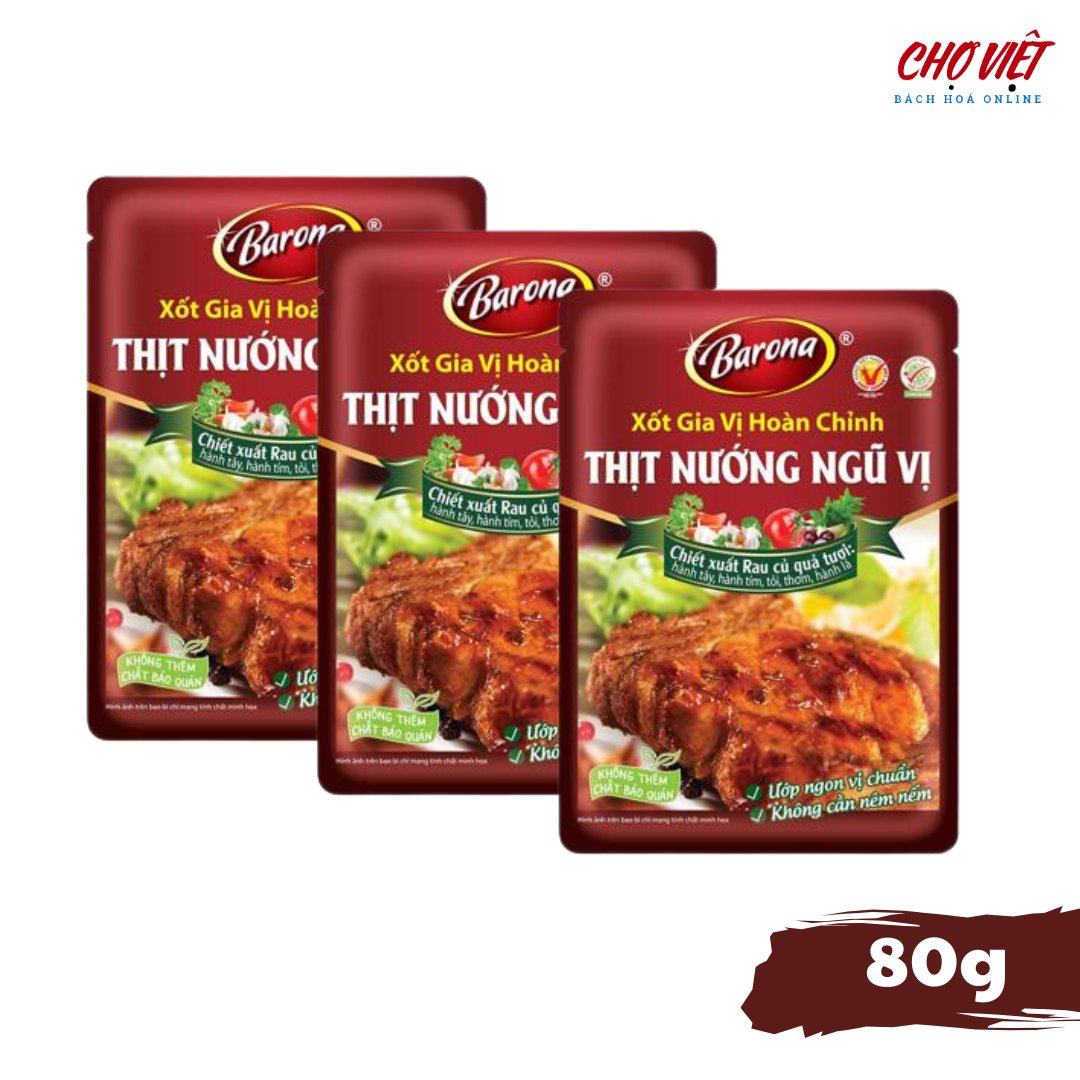 Gia Vị Thịt Nướng Ngũ Vị - Hương Vị Đậm Đà Truyền Thống (80g) Chợ Việt