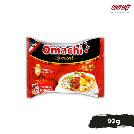 Mì Tôm Omachi Bò Hầm Xốt Vang - 92g (Thơm Ngon Đậm Đà) Chợ Việt