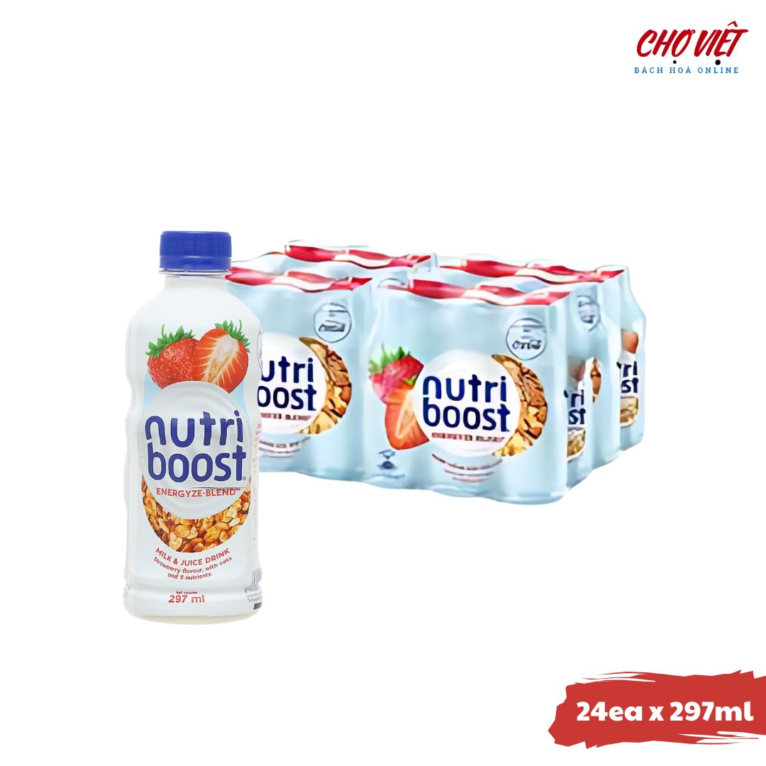 Nước Uống Sữa Trái Cây NutriBoost - Vị Cam & Vị Dâu 297ml Chợ Việt K02