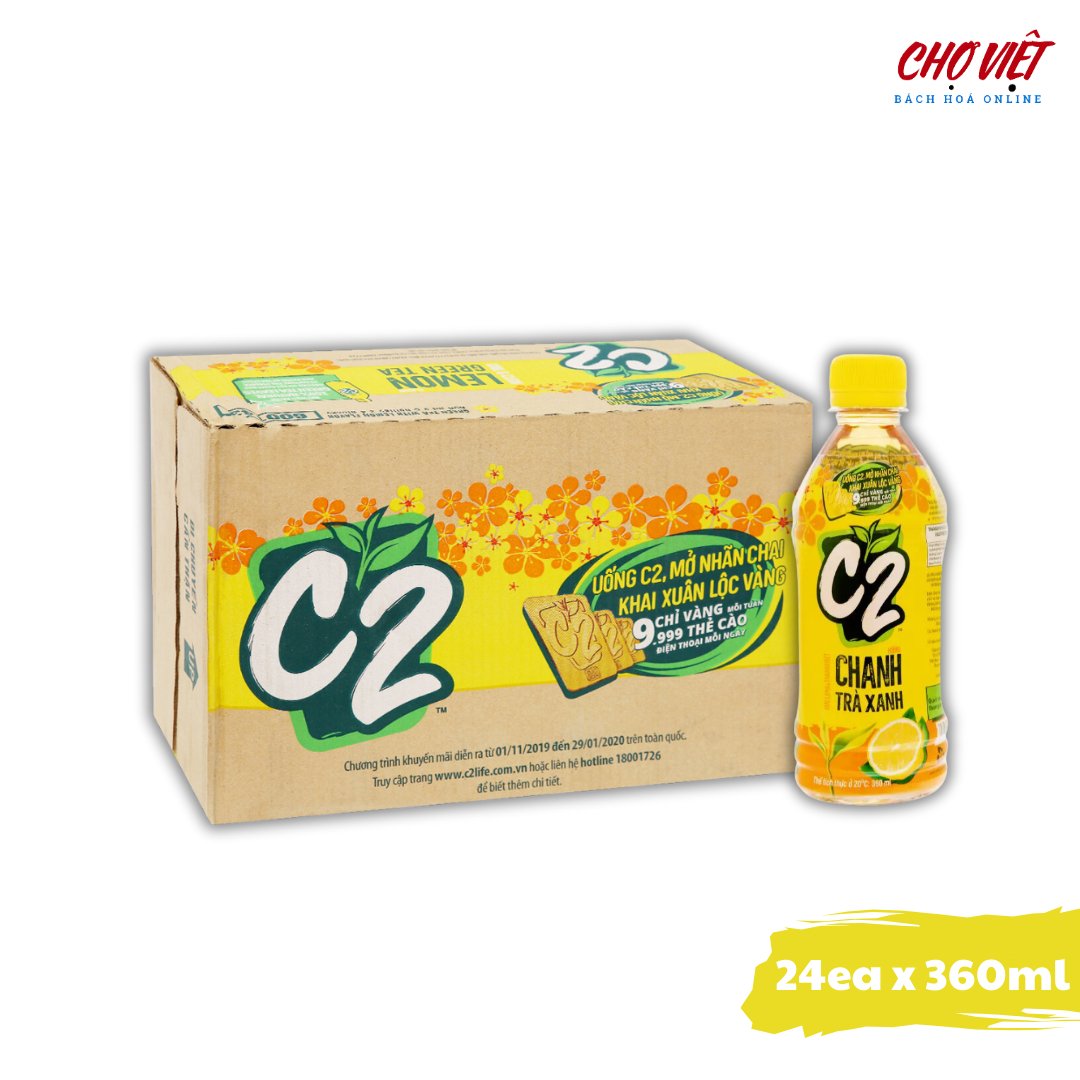 Trà Xanh C2 Chanh 360ml Chợ Việt